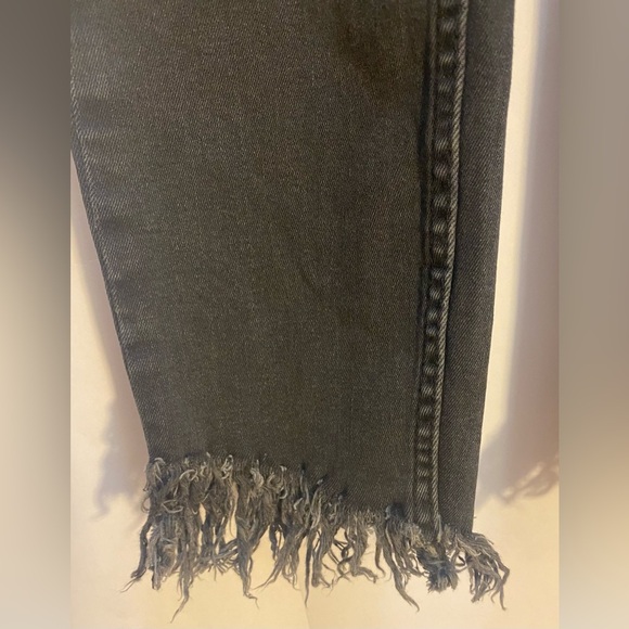 We The Free People Fringe Hem Light Black Skinny Jeans Size 26 - Picture 4 of 10